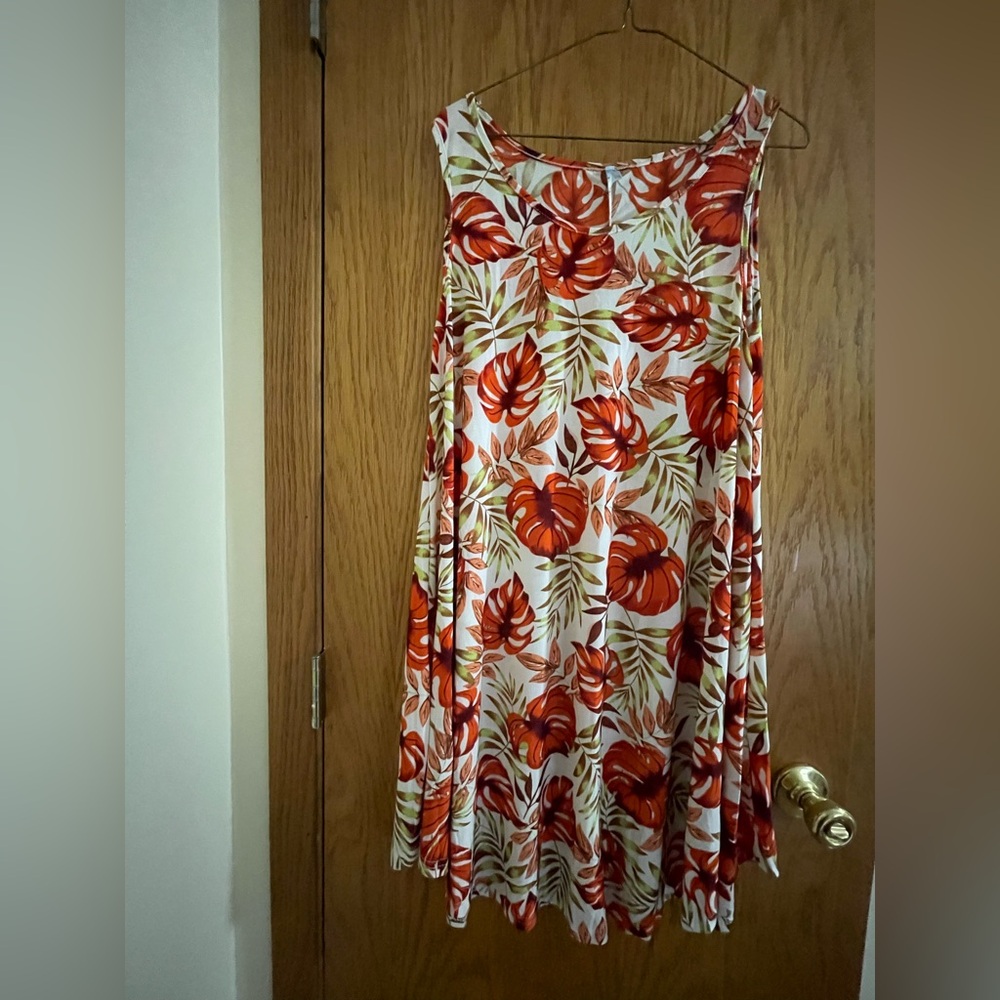 Tropical Leaf Print flowy Dress